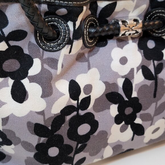 Brighton Floral Canvas Tote Bag • Braided Handles • Magnetic Closure - Picture 6 of 12